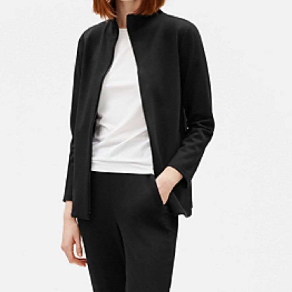 Eileen Fisher Black Zip Front Jacket